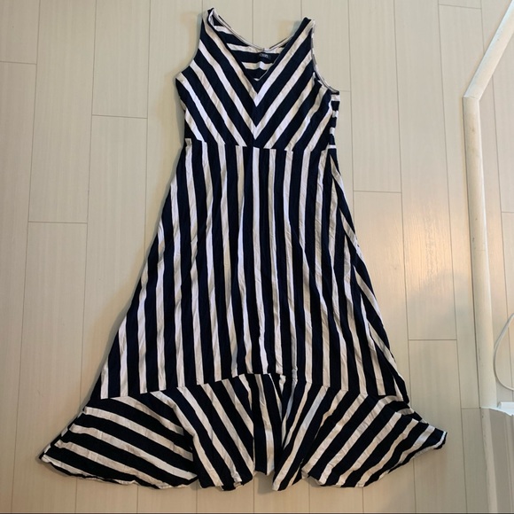 Women’s Chaps Blue & White Striped Maxi Dress Size XL - Picture 2 of 11